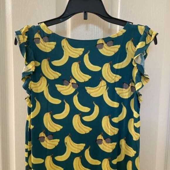 Posh Peanut Ruffled Cap Sleeve Hi Low Dress Bananas Bamboo Girls Size 9 NWT - Picture 9 of 10